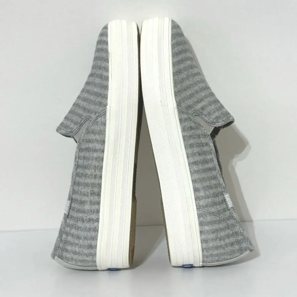 Keds Women's Triple Decker Subtle Chambray Stripe Sneaker Size 9.5